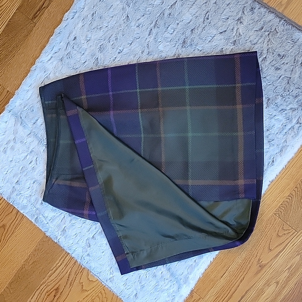 Talbots 100% Wool Green/Purple Plaid Skirt, Women's Size 6, Great Condit… - Picture 4 of 8